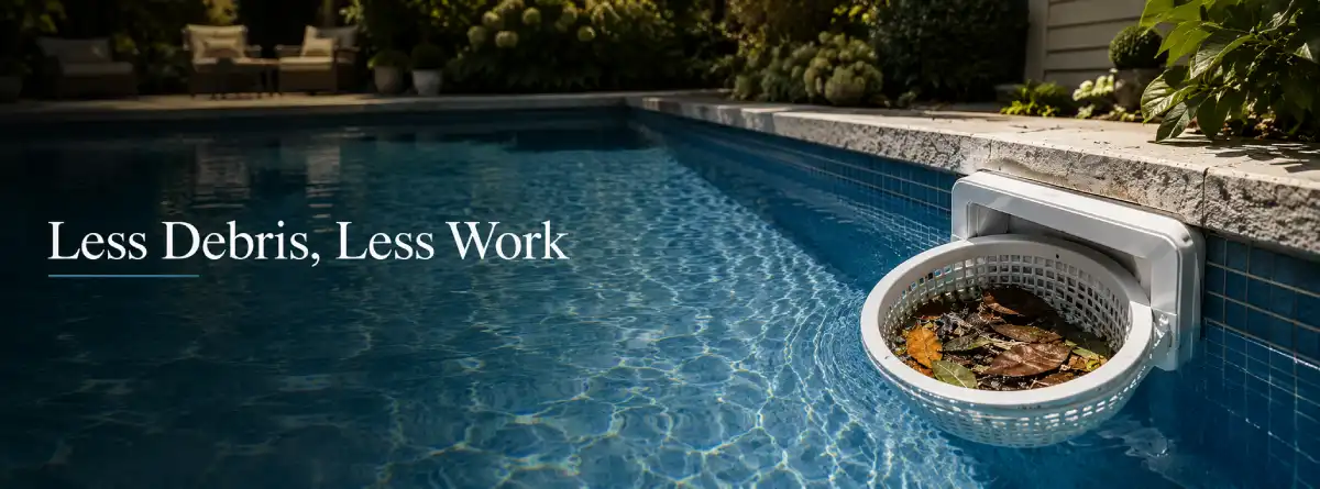 Professionally fitted pool safety cover helping reduce leaves and debris